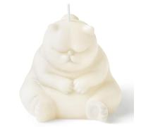 Adval9Vram White Cat Scented Candles - Natural SOYA Wax Pine Scent Aromatherapy Candles, White Cat with Closed Eyes Pillar Candle Body Relaxing Supplies Gift Box Candle for Bathing Yoga Message