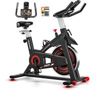 Advamsoler Exercise Bike for Home Gym Use, Indoor Cycling Spin Bike with App LCD Display & Tablet Holder, Quiet Stationary Bike for Fitness Cardio Workout