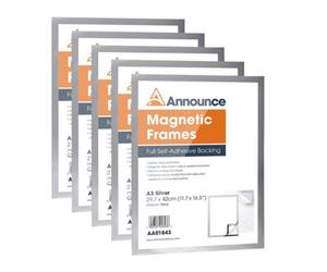 Advance Announce Magnetic Frame A3 Silver (Pack Of 5) Aa01844