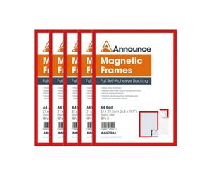 Advance Announce Magnetic Frames A4 Red (Pack Of 5) Aa07542