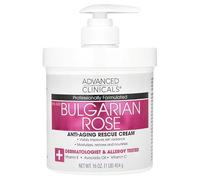 Advance Clinicals Bulgarian Rose Cream 16oz - Anti-Aging Moisturiser for Face, Neck & Hands with Vitamin C, Cica, Avocado Oil & Vitamin E - Hydrating, Brightening, Fast-Absorbing Skincare
