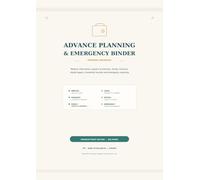 Advance Planning & Emergency Binder: A Complete Personal Organizer for Medical Information, Powers of Attorney, Family, Finances, Digital Legacy, Household Records and Emergency Preparedness