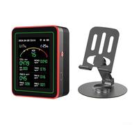 Advanced 15 in 1 Air Monitor with Alerts for PM2 5, PM10, and Real Time Temperature Control (black)