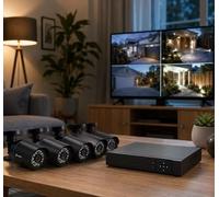Advanced 4 Camera CCTV Security System - Full HD 1080P, Weatherproof Outdoor Surveillance Kit with Night Vision, Motion Alerts, Remote Viewing & 500GB HDD