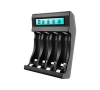 Advanced 4 Slot Chargers for 2A 3A 1.5V Rechargeable Batteries with LCD Display Overcharge Protections Charging Adapter Professional