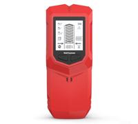 Advanced 6 In 1 Wall Scanner Stud Finder With Visual Indicators For Detecting Metal Pipes Wood Studs And Live Wires Up To 60mm Gray Unit(Red)
