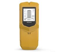 Advanced 6 In 1 Wall Scanner Stud Finder With Visual Indicators For Detecting Metal Pipes Wood Studs And Live Wires Up To 60mm Gray Unit(Yellow)