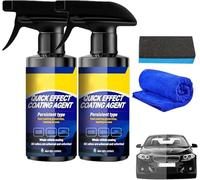 Advanced Automotive Quick-Acting Coating Agent Spray, 3 in 1 High Protection Quick Effect Coating Agent, Ceramic Coating Spray for Cars, Multi-Functional Car Polish Renewal Agent For All Cars (2PC)