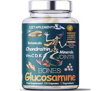 Advanced Bones, Joints Complex: Glucosamine, Chondroitin complex, 180 High Strength Capsules, Turmeric, Ginger, Black Pepper, Rosehip, Vitamin C, Vitamin D, Vitamin K, Minerals. UK made, GMP Certified