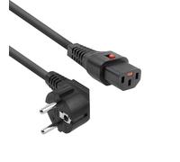 Advanced Cable Technology 3.0m Schuko CEE 7/7 - C13, M/F 3m CEE7/7 Coupler C13 Black Electric Cable (M/F, 3 m, Male/Female, CEE7/7, Coupler C13, 230, Black)