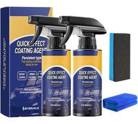Advanced Car Quick-Acting Coating Agent Spray, 120ml Quick Effect Coating Agent, 3 in 1 High Protection Quick Car Coating Spray, Multi-Functional Coating Renewal Agent for Cars, Motorcycles (2PC)