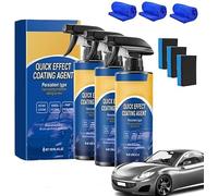 Advanced Car Quick-acting Coating Agent Spray,Quick Effect Coating Agent,Car Oil Film Emulsion Glass Cleaner, 2 In 1 Car Oil Film Cleaner,Quickly Coat Car Wax Polish Spray Waterless Wash (3 pcs)