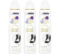 Advanced Care Women's Antiperspirant Deodorant Invisible Dry Body Spray 150ml, 72 Hour Sweat & Odour Protection with White Freesia & Violet Flower Scent Long Lasting Fresh Scent Pack of 3