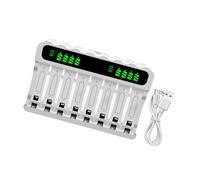 Advanced Charging Dock for Batteries 8 Bay Configuration Featuring AA 3A Compatibility LED Indicators and Multi Battery Charging Base