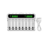 Advanced Charging Dock for NiMH Batteries 8 Bay Configuration Featuring AA 3A Compatibility LED Indicators and Photographer Battery Charging