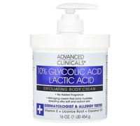 Advanced Clinicals, 10% Glycolic Acid Lactic Acid Exfoliating Body Cream, 16 oz (454 g)