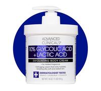 Advanced Clinicals 10% Glycolic Acid + Lactic Acid Lotion Exfoliant Moisturizing Cream With Hyaluronic Acid Moisturizer | AHA Exfoliating Body Cream Improves Look Of Uneven Rough Skin Texture, 16 Oz
