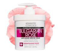 Advanced Clinicals Bulgarian Rose Oil Cream Anti-Aging Rescue for Face, Hands, Neck. Spa Size 16oz (16oz)