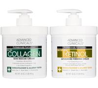 Advanced Clinicals Retinol Cream and Collagen Cream Skin Care set. Value anti-aging set for wrinkles, fine lines, firming skin. 16oz Spa size are great for face cream and body moisturizer.