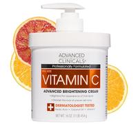 Advanced Clinicals Vitamin C Cream. Advanced Brightening Cream. Anti-aging cream for age spots, dark spots on face, hands, body. Large 16oz.