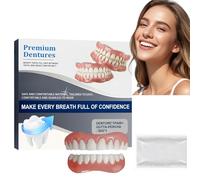 Advanced Customized Full Den/ture Set,Clip in Veneers Teeth Top and Bottom Set,Silicone Reline Dent/ure Se/t,Adjustable Snap-On De/ntures for Missing Te/ETH,Easy-Fit Clip in Teeth Veneers,Comfortable