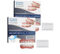 Advanced Customized Full Denture Set,Dentures False Teeth Set,Full Denture Set,Natural-Looking Teeth, Soft and Comfortable (2 Set)