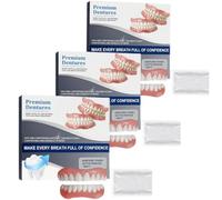 Advanced Customized Full Denture Set,Dentures False Teeth Set,Full Denture Set,Natural-Looking Teeth, Soft and Comfortable (3 Set)