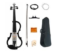 Advanced Electric Art Full Size Violin White Black Solid Wood Mute Violin 4/4 Ebony Fittings W/Parts