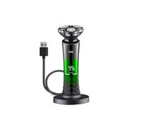 Advanced Electric Cordless Shaver for Men - Precision Shaving with Dual-Track Blades, Wet & Dry Use, LED Display, 4-in-1 Grooming Kit with Nose Trimmer, Facial Brush, and Sideburn Trimmer