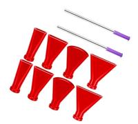 Advanced Fluid Art Creation Set 8 Blow Nozzles, Red | Advanced Fluid Art Creation Set 8 Blow Nozzles, Stainless Steel Straws for Dutch Pouring, Silicone Mouthpieces, Red option
