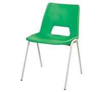 Advanced Furniture Stacking Chair Harmony Green Shell Grey Frame 460mm Height Pack of 4