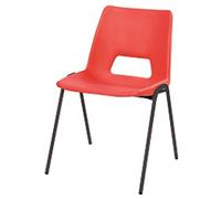 Advanced Furniture Stacking Chair Harmony Red Shell Black Frame 350mm Height Pack of 4