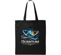 Advanced Global Quantum Mapping Concept Natural Cotton Tote Bag Black