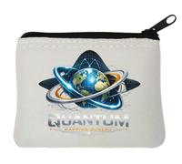 Advanced Global Quantum Mapping Concept Neoprene Coin Purse Pouch 10x11cm White