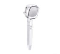 Advanced Heat resistant Shower Head 4 Modes High Pressure with Stop Button for Comfortable Showers (White)