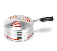 Advanced Hookah Heat Management Device - Kitosun Vulcan HMD for Hookah Charcoals Faster Setup Tastier Smoother Cleaner, Longer Lasting Sessions | Hookah Accessories Wind Cover (Gloss Aluminum)