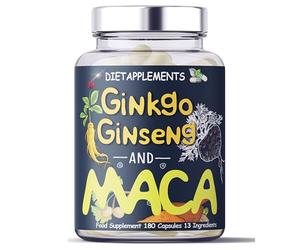 Advanced Hormone & Energy Complex: Maca Root 4000mg, Ginkgo Biloba, Korean Red Ginseng - 4256mg - Vegan Capsules - Vitamins D3, E, B5, B6, B12, A, K, Zinc, Folic Acid, Selenium. UK made, GMP Certified