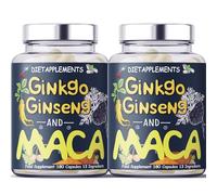 Advanced Hormone & Energy Complex: Maca Root 4000mg, Ginkgo Biloba, Korean Red Ginseng - Vegetarian Capsules - Vitamins D3, E, B5, B6, B12, A, K, Zinc, Folic Acid, Selenium. UK GMP Certified 2 bottles