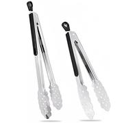 Advanced Kitchen Tongs-Stainless Steel, 2-Piece Barbecue TongsStainless Steel Handle with Easy Grip and Smart Padlock System(9" and 12") Handy Tong for BBQ, Serving, Frying, and Cookin