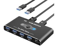 Advanced KVM Switcher 4K60Hz HDTV-compatible For 2 PC Sharing 1 Screen And Multiple USB3.0 Devices Office KVM Switcher
