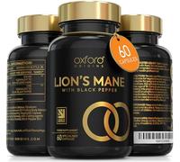 Advanced Lions Mane Mushroom 2400mg - 60 High Strength Vegan Capsules - Lions Mane Supplement with Black Pepper - Lion's Mane Mushroom Supplement (not Lions Mane Powder or Tablets) Made in The UK
