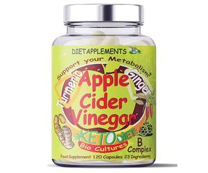 Advanced Metabolism Complex: Raw Unfiltered Apple Cider Vinegar with The Mother, Turmeric 1400mg, Ginger, Black, Cayenne Pepper, Bio-Cultures. Vegan High-Strength Vitamins & Minerals. 2775mg/serving.