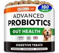 Advanced Probiotics for Dogs Gut Health with Fibre - Pre, Post & Probiotic Treats - Dogs Digestive Health Sensitive Tums Support - All Breeds & Ages - Dog Probiotics for Gut Health (180 Ct)