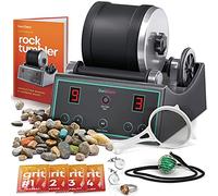 Advanced Professional Rock Tumbler Kit - with Digital 9-day timer & 3-speed polisher settings - UK/EU Edition Turn Rough Rocks into Beautiful Gems : Great Geology Science Kit STEM Gift for all ages