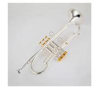 Advanced Professional Trumpet Bb Tune Brass Gold Plated Surface Professional Music Instruments With Case(Color:Silver)