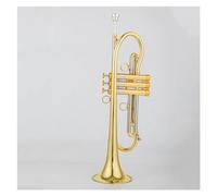 Advanced Professional Trumpet Bb Tune Brass Gold Plated Surface Professional Music Instruments With Case(Color:Gold)