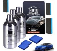 Advanced Quick-Acting Auto Ceramics Coating for Showroom Shine, Hydrophobic Coating, Dust Proof & Glazing Effects, Long Lasting Car Paint Waxing Solution, Quick Effect Coatings Agent for Car (3Pcs)
