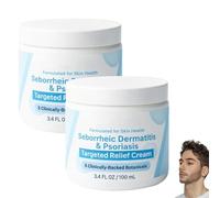Advanced Seborrheic Dermatitis & Psoriasis Treatment Cream, Scalp Relief Balm, Beard Recovery Cream, For Soft and Soothed Scalp and Skin, For All Skin Types (2PCS)