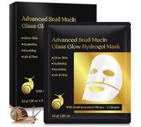 Advanced Snail Mucin Glass Glow Hydrogel Mask, Collagen Face Mask, Deeply Hydrate & Rejuvenate, Glass Skin Face Mask Korean Skincare for All Skin Types, Pack of 6