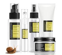 Advanced Snail Mucin Skincare Set For Teen Girl, Anti Wrinkle & Repair Face Skin Care Gift Set With Face Wash, Toner, Serum, Face Cream, Eye Cream, 5PCS Peptides Snail Mucin Kit Travel Size For Women